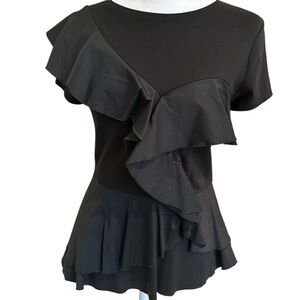 White House Black Market Black Pop Tee Size S